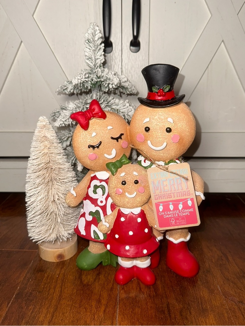 Gingerbread Family Holiday Figurine Set of 3 - Picture 1 of 1